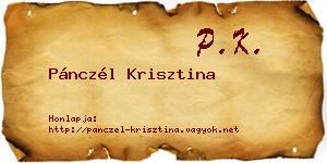 Pánczél Krisztina névjegykártya